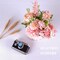 Artificial Potted Flowers Pink, Small Ceramic Vase Fake Flower Plants Desktop Decoration Indoor for Home and Office, Faux Flowers Hydrangea Decor (Pink)